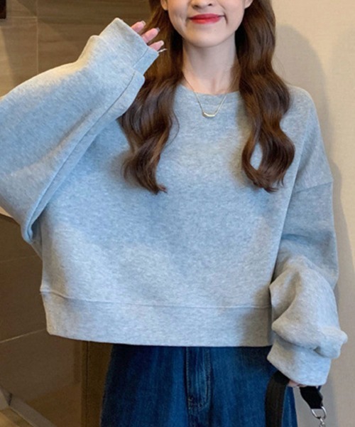 SallyLunn(サリーラン)の「シンプルスウェットトップス(スウェット・レディース・カーキ/ホワイト/ブラウン/グレー/ネイビー・FREE)」の7枚目の写真