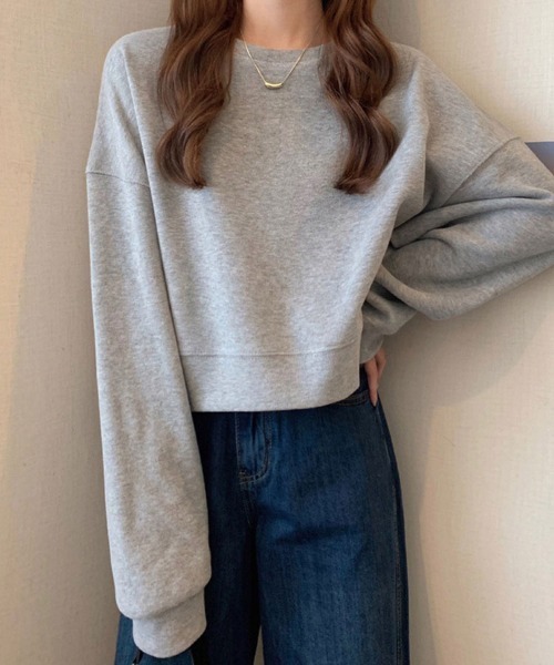 SallyLunn(サリーラン)の「シンプルスウェットトップス(スウェット・レディース・カーキ/ホワイト/ブラウン/グレー/ネイビー・FREE)」の8枚目の写真