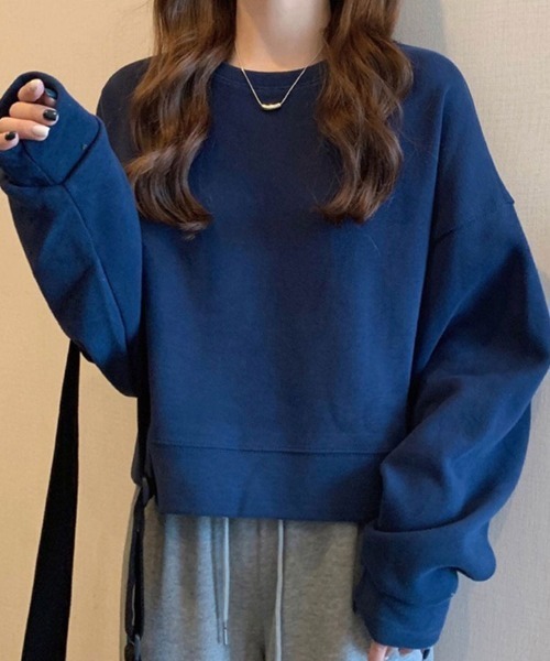 SallyLunn(サリーラン)の「シンプルスウェットトップス(スウェット・レディース・カーキ/ホワイト/ブラウン/グレー/ネイビー・FREE)」の9枚目の写真