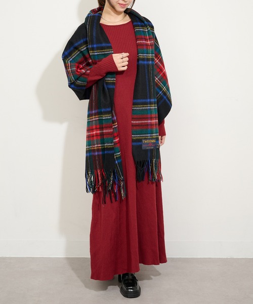 TWEED MILL(ツイードミル)の「【TWEED MILL】70cm×190cm Knee Rug 大判チェックストール(ストール/ショール・レディース・ブラック系その他2/イエロー系その他/ブラック系1/グレー系1/グレー系その他2・FREE)」の8枚目の写真