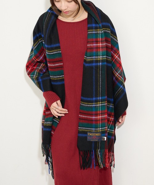 TWEED MILL(ツイードミル)の「【TWEED MILL】70cm×190cm Knee Rug 大判チェックストール(ストール/ショール・レディース・ブラック系その他2/イエロー系その他/ブラック系1/グレー系1/グレー系その他2・FREE)」の6枚目の写真