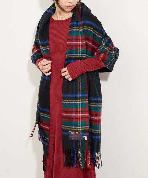 TWEED MILL(ツイードミル)の「【TWEED MILL】70cm×190cm Knee Rug 大判チェックストール(ストール/ショール・レディース・ブラック系その他2/イエロー系その他/ブラック系1/グレー系1/グレー系その他2・FREE)」の7枚目の写真