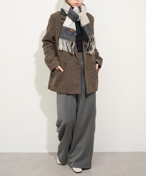 TWEED MILL(ツイードミル)の「【TWEED MILL】70cm×190cm Knee Rug 大判チェックストール(ストール/ショール・レディース・ブラック系その他2/イエロー系その他/ブラック系1/グレー系1/グレー系その他2・FREE)」の12枚目の写真