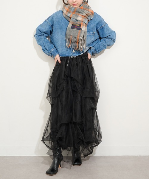 TWEED MILL(ツイードミル)の「【TWEED MILL】70cm×190cm Knee Rug 大判チェックストール(ストール/ショール・レディース・ブラック系その他2/イエロー系その他/ブラック系1/グレー系1/グレー系その他2・FREE)」の20枚目の写真