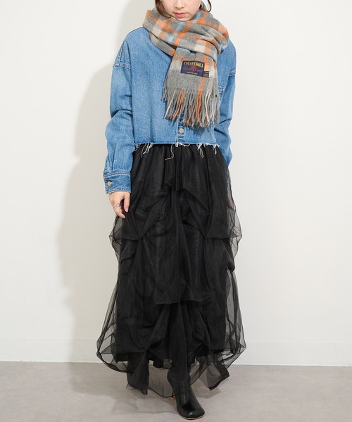 TWEED MILL(ツイードミル)の「【TWEED MILL】70cm×190cm Knee Rug 大判チェックストール(ストール/ショール・レディース・ブラック系その他2/イエロー系その他/ブラック系1/グレー系1/グレー系その他2・FREE)」の19枚目の写真