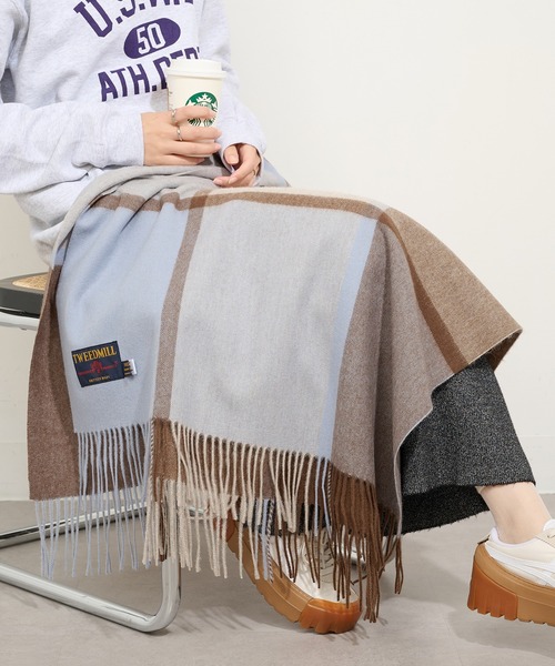 TWEED MILL(ツイードミル)の「【TWEED MILL】70cm×190cm Knee Rug 大判チェックストール(ストール/ショール・レディース・ブラック系その他2/イエロー系その他/ブラック系1/グレー系1/グレー系その他2・FREE)」の18枚目の写真