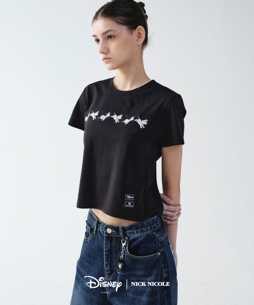 NICK&NICOLE(ニックアンドニコール)の「DISNEY BUTTERFLY 101 DALMATIAN CROP TOP_BLACK(Tシャツ/カットソー・レディース・その他・FREE)」の2枚目の写真