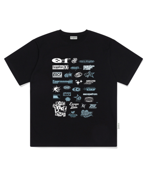 ESCAPEFROM（エスケープフロム）の「ロゴアセンブリプリントオーバーサイズ半袖Tシャツブラック（Tシャツ/カットソー・レディース・その他・MEDIUM/LARGE/SMALL）」の2枚目の写真