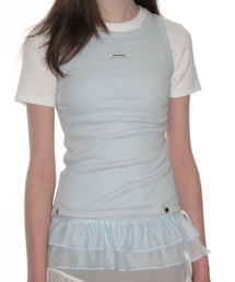 CRANK（クランク）の「Frill Snap Sleeveless_Sky（Tシャツ/カットソー・レディース）」