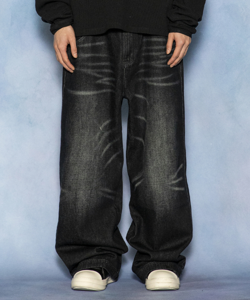 GLACK(グラック)の「GP110 グラフィックパンクウォッシングデニムパンツ (ブラック)(デニムパンツ・レディース・その他・SMALL/MEDIUM/LARGE)」の1枚目の写真
