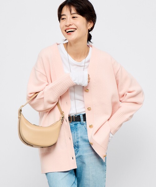 NOLLEY’S(ノーリーズ)の「【WEB限定アイテム】2WAY長めVネックカーディガン(カーディガン/ボレロ・レディース・ベビーピンク/ライトブルー/ブラック/チャコールグレー・FREE)」の2枚目の写真