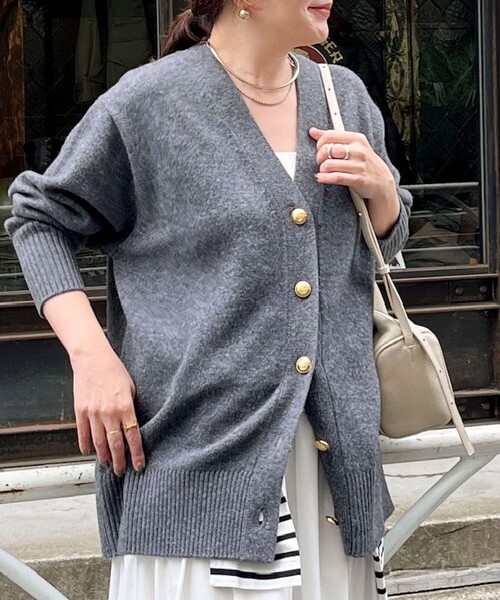 NOLLEY’S(ノーリーズ)の「【WEB限定アイテム】2WAY長めVネックカーディガン(カーディガン/ボレロ・レディース・ベビーピンク/ライトブルー/ブラック/チャコールグレー・FREE)」の4枚目の写真