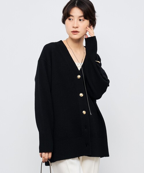 ブラック長袖カーディガン セール】【WEB限定アイテム】2WAY長めVネックカーディガン