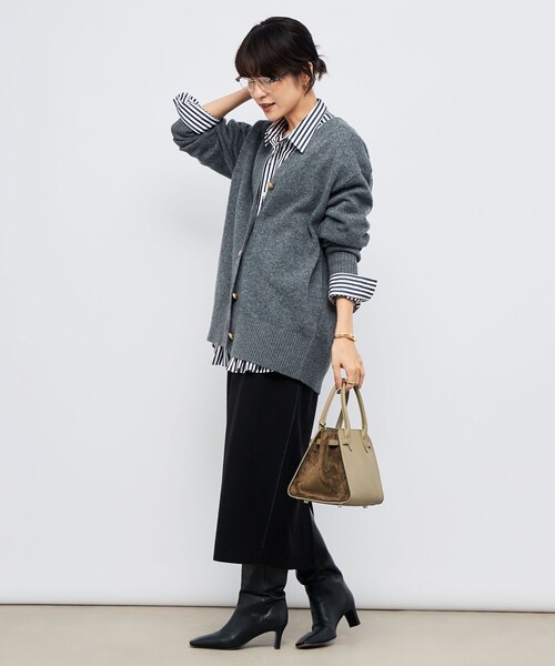 NOLLEY’S(ノーリーズ)の「【WEB限定アイテム】2WAY長めVネックカーディガン(カーディガン/ボレロ・レディース・ベビーピンク/ライトブルー/ブラック/チャコールグレー・FREE)」の8枚目の写真