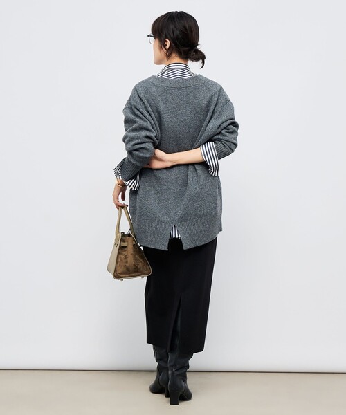 NOLLEY’S(ノーリーズ)の「【WEB限定アイテム】2WAY長めVネックカーディガン(カーディガン/ボレロ・レディース・ベビーピンク/ライトブルー/ブラック/チャコールグレー・FREE)」の9枚目の写真