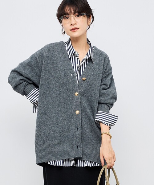 NOLLEY’S(ノーリーズ)の「【WEB限定アイテム】2WAY長めVネックカーディガン(カーディガン/ボレロ・レディース・ベビーピンク/ライトブルー/ブラック/チャコールグレー・FREE)」の12枚目の写真