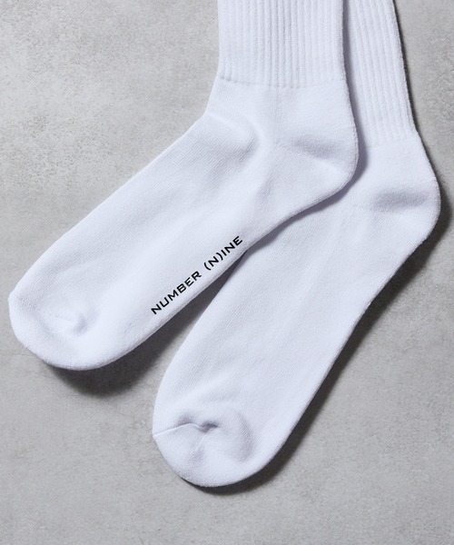 100% FINE COTTON N(N) BOX LOGO 2 PACK RIB LINE SOCKS / ファイン