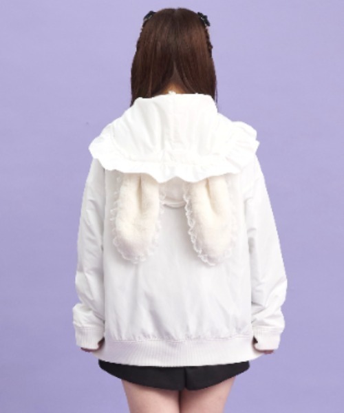 Secret Honey（シークレットハニー）の「うさ耳ハートポケットブルゾン（ブルゾン・レディース・オフホワイト/ブラック・MEDIUM）」の6枚目の写真