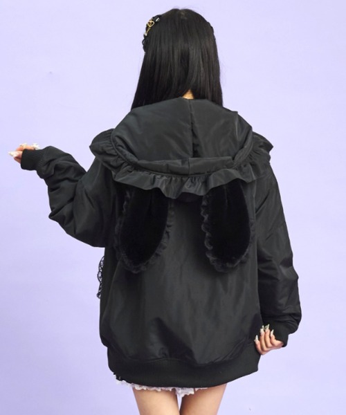 Secret Honey（シークレットハニー）の「うさ耳ハートポケットブルゾン（ブルゾン・レディース・オフホワイト/ブラック・MEDIUM）」の9枚目の写真