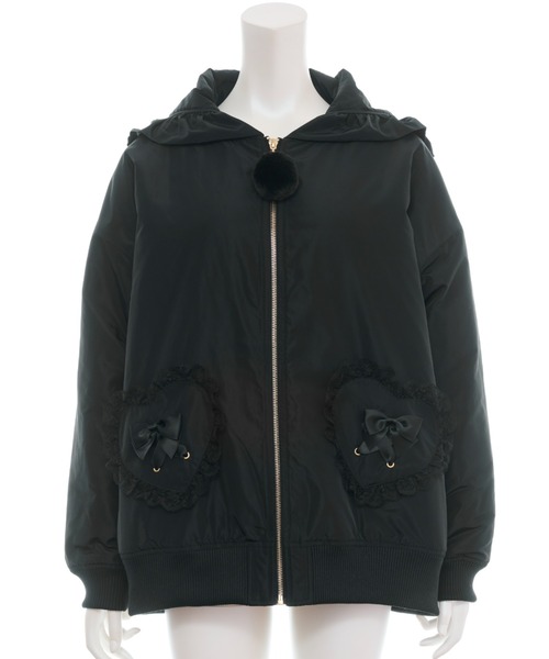 Secret Honey（シークレットハニー）の「うさ耳ハートポケットブルゾン（ブルゾン・レディース・オフホワイト/ブラック・MEDIUM）」の13枚目の写真