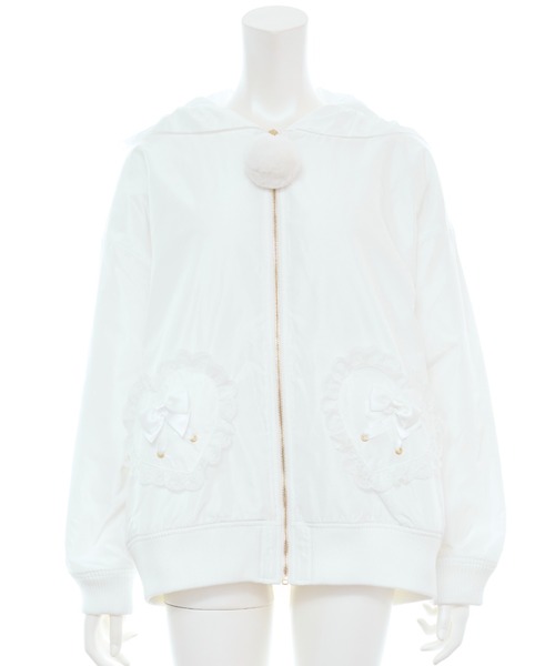 Secret Honey（シークレットハニー）の「うさ耳ハートポケットブルゾン（ブルゾン・レディース・オフホワイト/ブラック・MEDIUM）」の10枚目の写真