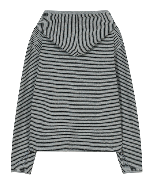 セール】Striped Pocket Zip Hoodie [Gray]（パーカー）｜TYPESERVICE