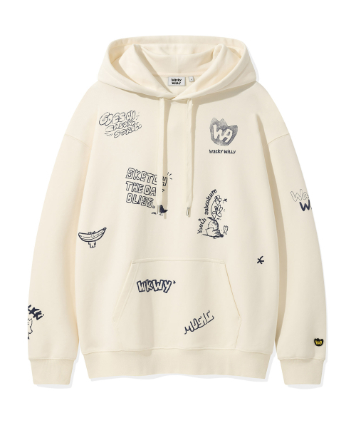 Wacky WiLLy(ワッキーウィリー)の「スプレイグラフィックフードスウェットクリーム(パーカー・レディース・その他・SMALL/MEDIUM/LARGE/X-LARGE)」の1枚目の写真