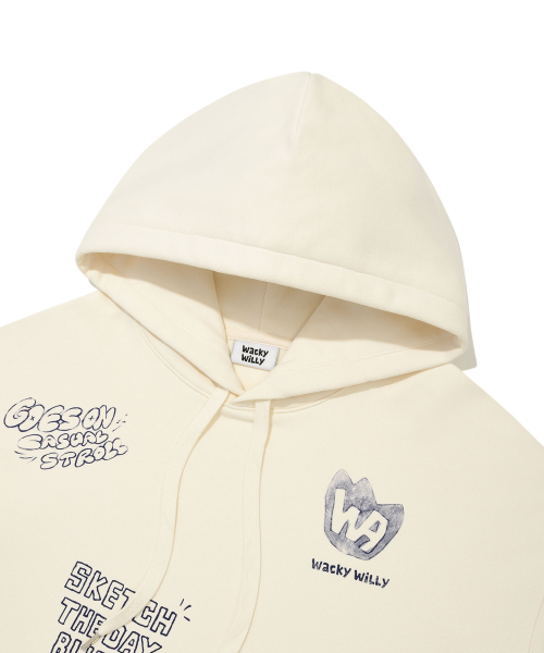 Wacky WiLLy(ワッキーウィリー)の「スプレイグラフィックフードスウェットクリーム(パーカー・レディース・その他・SMALL/MEDIUM/LARGE/X-LARGE)」の4枚目の写真