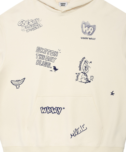 Wacky WiLLy(ワッキーウィリー)の「スプレイグラフィックフードスウェットクリーム(パーカー・レディース・その他・SMALL/MEDIUM/LARGE/X-LARGE)」の5枚目の写真
