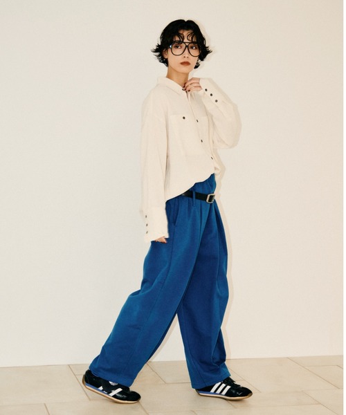 null.(ヌル)の「ビッグポケットシャツ(シャツ/ブラウス・レディース・ネイビー/アイボリー・F)」の18枚目の写真