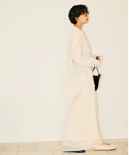null.(ヌル)の「ビッグポケットシャツ(シャツ/ブラウス・レディース・ネイビー/アイボリー・F)」の22枚目の写真