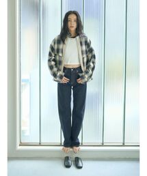 Ungrid | ハイウエストロールアップスリムデニム(デニムパンツ)