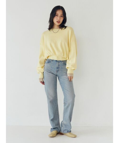 Ungrid(アングリッド)の「ハイウエストロールアップスリムデニム(デニムパンツ・レディース・インディゴブルー/ブルー・24inch/25inch/26inch)」の17枚目の写真