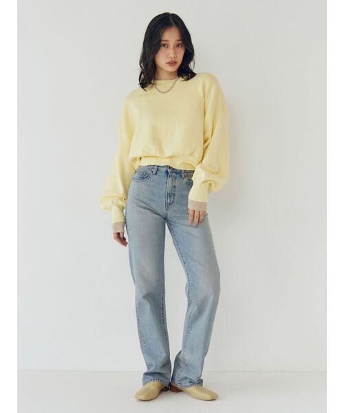 Ungrid(アングリッド)の「ハイウエストロールアップスリムデニム(デニムパンツ・レディース・インディゴブルー/ブルー・24inch/25inch/26inch)」の18枚目の写真