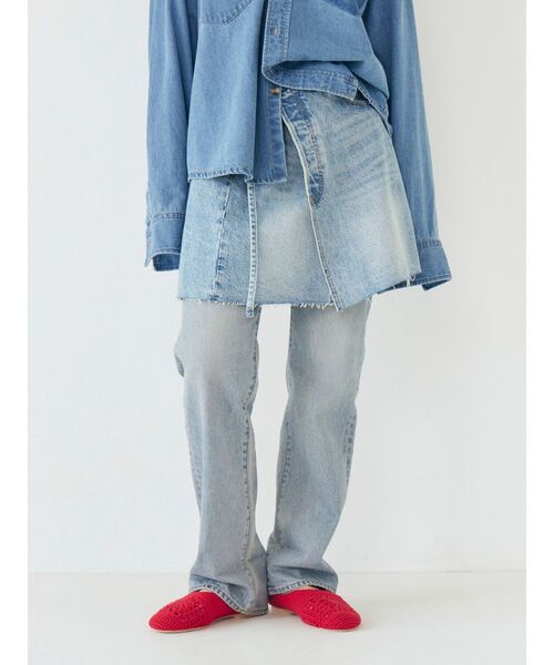 Ungrid(アングリッド)の「ハイウエストロールアップスリムデニム(デニムパンツ・レディース・インディゴブルー/ブルー・24inch/25inch/26inch)」の20枚目の写真