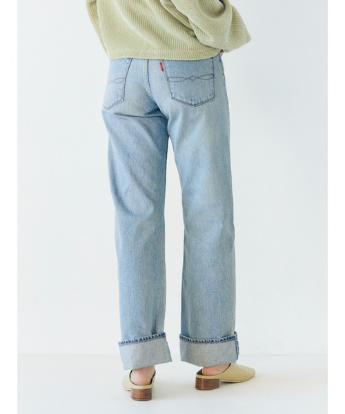 Ungrid(アングリッド)の「ハイウエストロールアップスリムデニム(デニムパンツ・レディース・インディゴブルー/ブルー・24inch/25inch/26inch)」の2枚目の写真