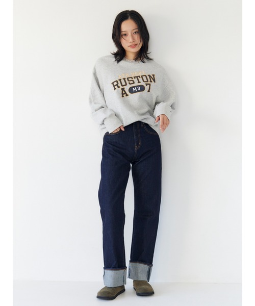 Ungrid(アングリッド)の「ハイウエストロールアップスリムデニム(デニムパンツ・レディース・インディゴブルー/ブルー・24inch/25inch/26inch)」の6枚目の写真