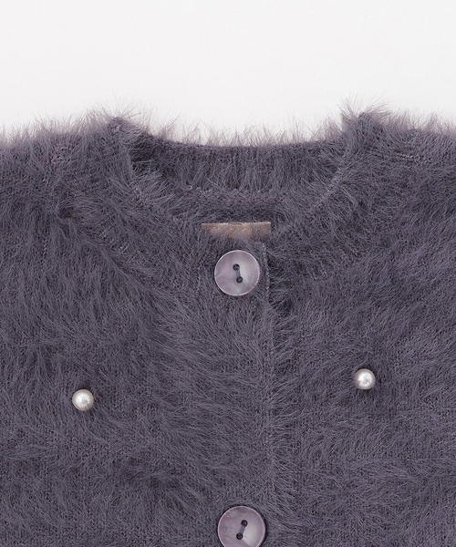 petit main（プティマイン）の「【リンク】シャギーニットカーディガン（カーディガン/ボレロ・キッズ・チャコール/アイボリー/ライトピンク・L(120-130cm)/S(80-90cm)/M(100-110cm)）」の10枚目の写真