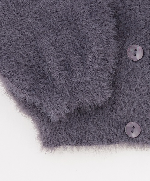 petit main（プティマイン）の「【リンク】シャギーニットカーディガン（カーディガン/ボレロ・キッズ・チャコール/アイボリー/ライトピンク・L(120-130cm)/S(80-90cm)/M(100-110cm)）」の11枚目の写真