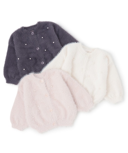 petit main（プティマイン）の「【リンク】シャギーニットカーディガン（カーディガン/ボレロ・キッズ・チャコール/アイボリー/ライトピンク・L(120-130cm)/S(80-90cm)/M(100-110cm)）」の13枚目の写真