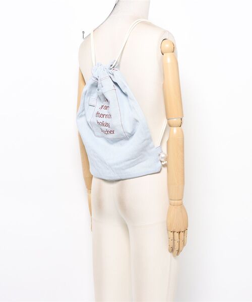 VIBGYOR（ヴィブジョー）の「Liaa/デニム ナップサック リュック A18714（バックパック/リュック・レディース・ライトブルー・FREE）」の10枚目の写真