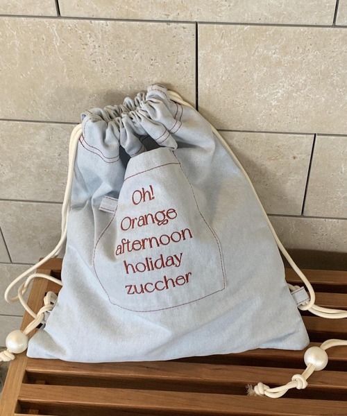 VIBGYOR（ヴィブジョー）の「Liaa/デニム ナップサック リュック A18714（バックパック/リュック・レディース・ライトブルー・FREE）」の5枚目の写真