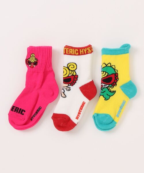 HYSTERIC MINI（ヒステリックミニ）の「BABY 3P ソックス（ソックス/靴下・キッズ・ブラック/マルチ/ホワイト・9/11/13）」の3枚目の写真