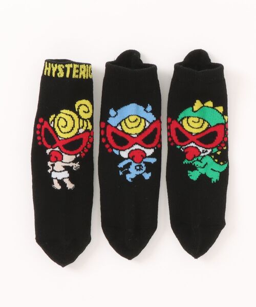 HYSTERIC MINI（ヒステリックミニ）の「BABY 3P ソックス（ソックス/靴下・キッズ・ブラック/マルチ/ホワイト・9/11/13）」の4枚目の写真
