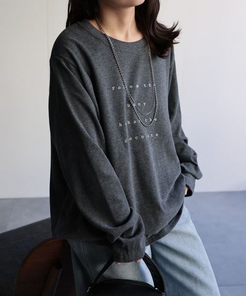 ロゴプリントロンTee / トップス　裏微起毛