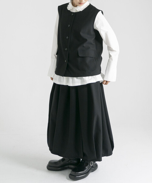 Bshop（ビショップ）の「eunoia | ウール ロングスカート WOMEN（スカート・レディース・ブラック・ONE）」の11枚目の写真