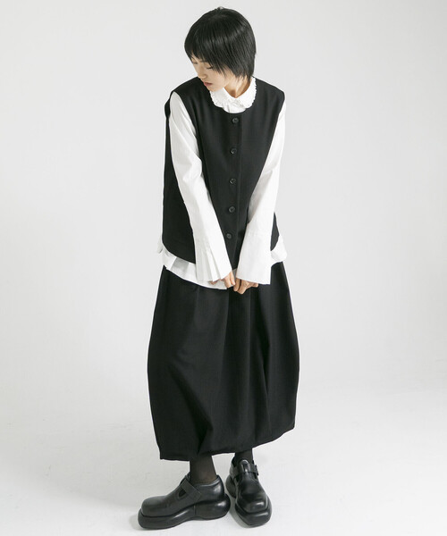 Bshop（ビショップ）の「eunoia | ウール ロングスカート WOMEN（スカート・レディース・ブラック・ONE）」の12枚目の写真