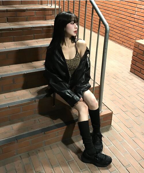 LADY VOLUME(レディーボリューム)の「9182 ヴィンテージウォッシングレザージャケット (ブラック)(ライダースジャケット・レディース・その他・FREE)」の7枚目の写真