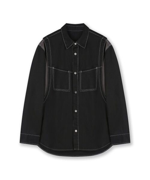 BESLOW(ビースロー)の「WASHED VARSITY DENIM SHIRTS BLACK(シャツ/ブラウス・メンズ・その他・LARGE/MEDIUM/SMALL)」の1枚目の写真