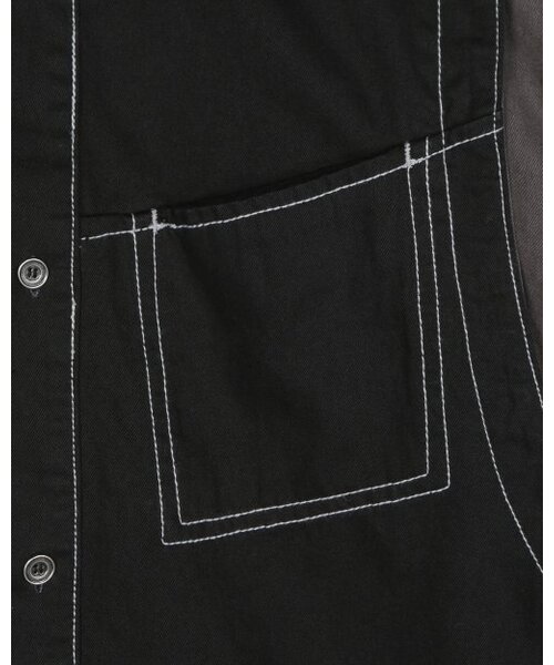 BESLOW(ビースロー)の「WASHED VARSITY DENIM SHIRTS BLACK(シャツ/ブラウス・メンズ・その他・LARGE/MEDIUM/SMALL)」の3枚目の写真